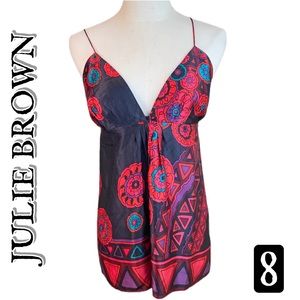 Julie Brown Modern Print Silk Top 8